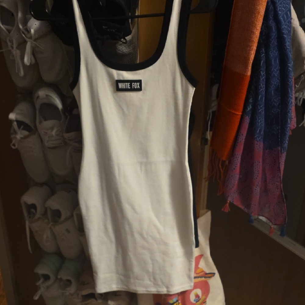 White Fox Black and White Tank Dress